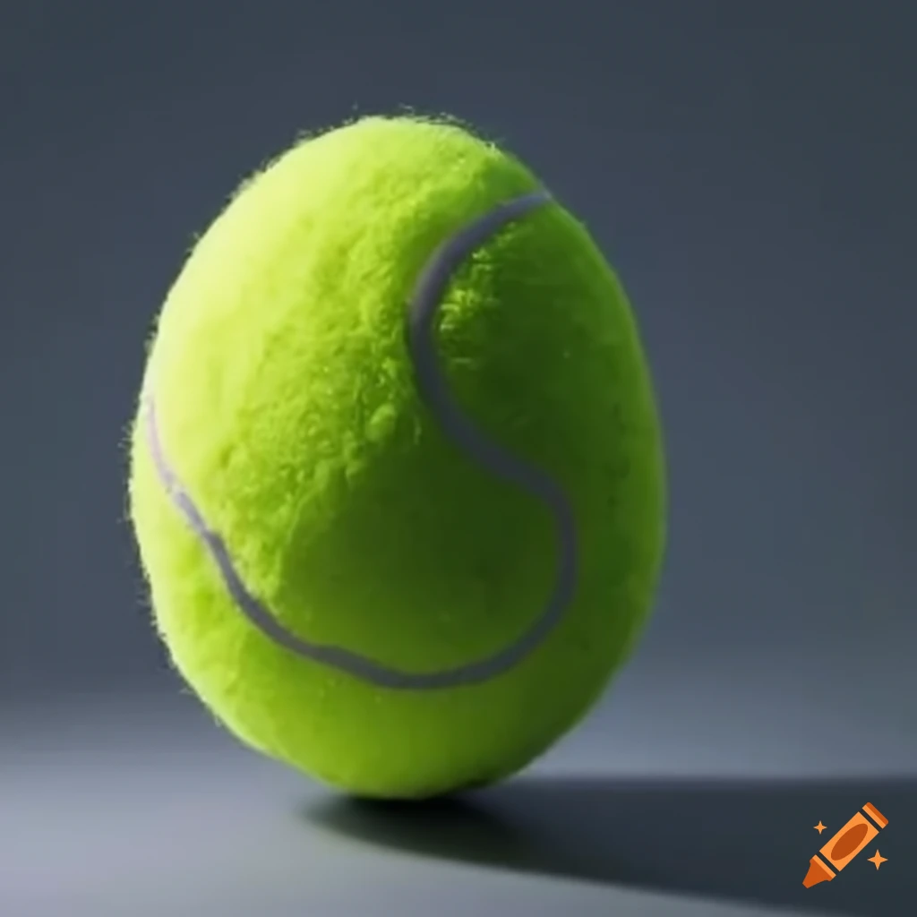 Cracking egg-shaped tennis ball on Craiyon
