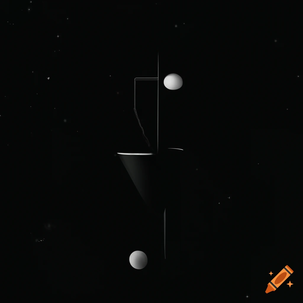 Vertical minimalistic black space quadrant with subtle love pattern