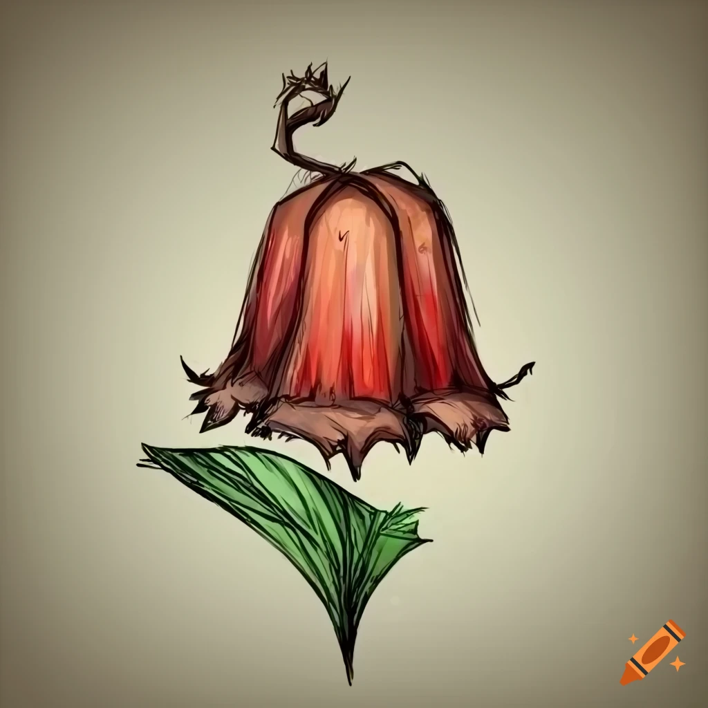 Bellshaped flower from don't starve game on white background on Craiyon