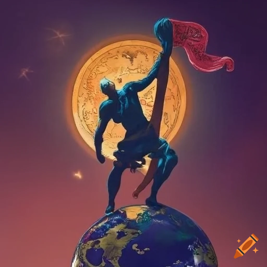 Atlas holding the world on Craiyon