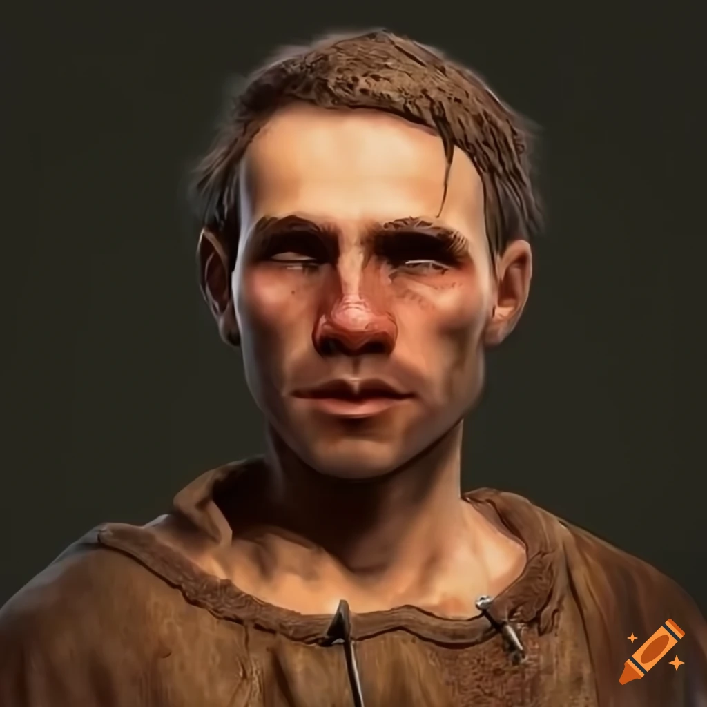 Image of a rugged medieval peasant on Craiyon