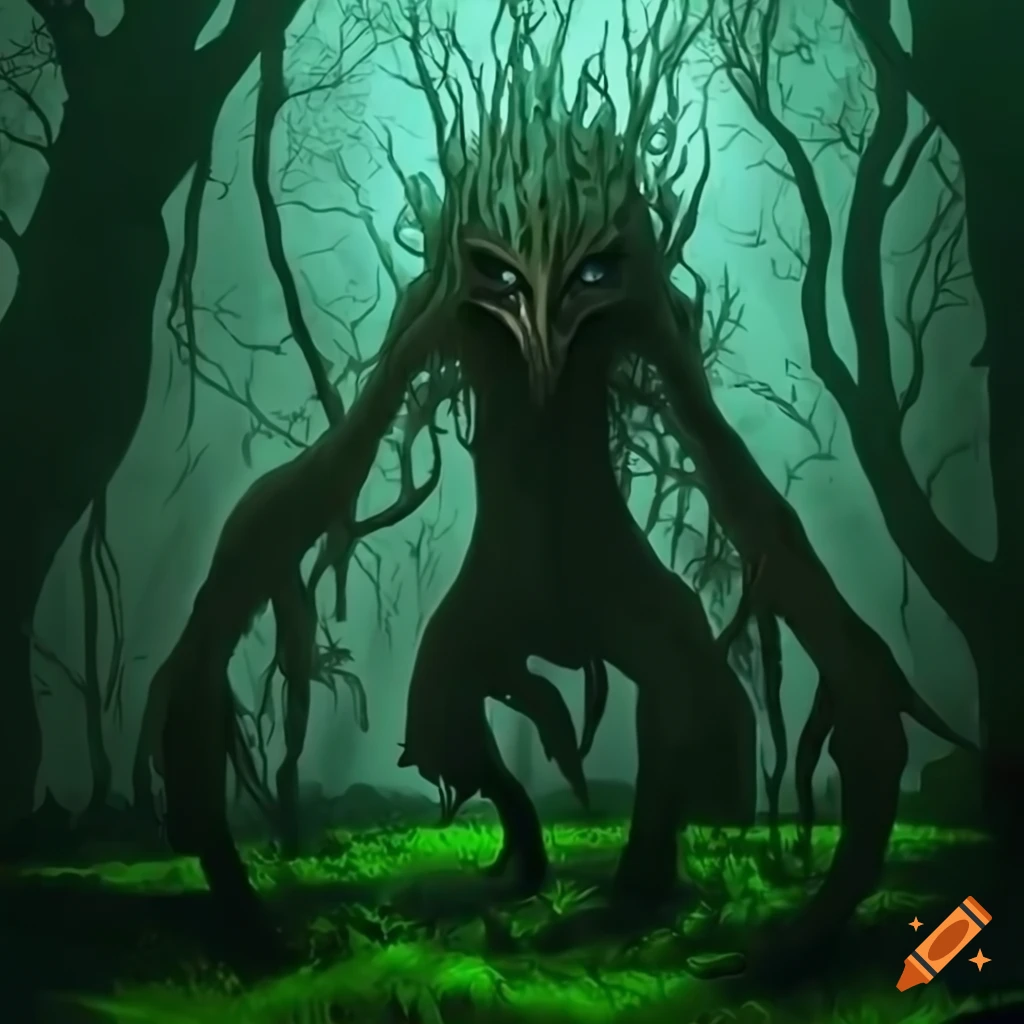 Tree spirit fantasy design on white background in sharp 8k resolution ...