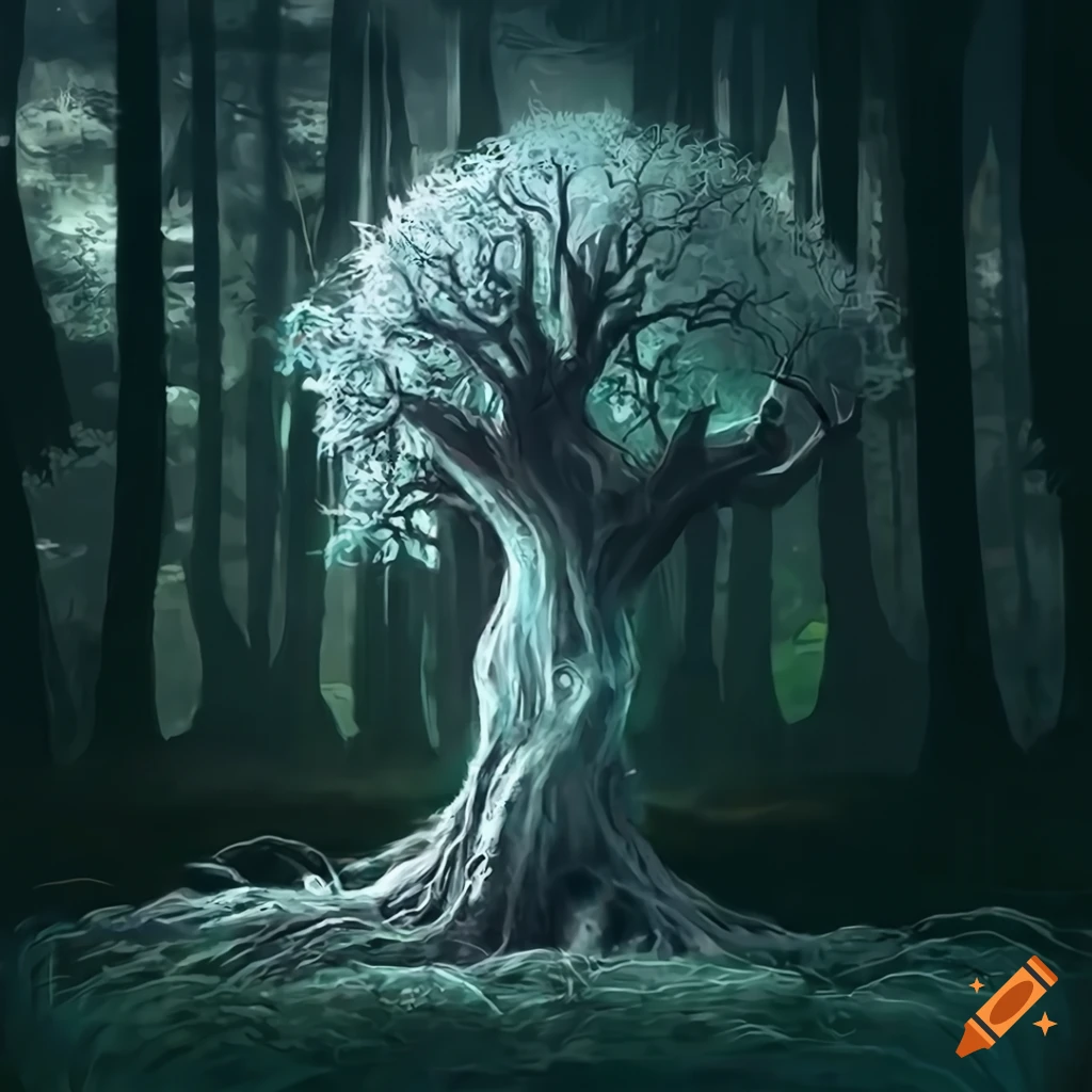 Tree-spirit fantasy design with sharp contrasts in 8k resolution on Craiyon