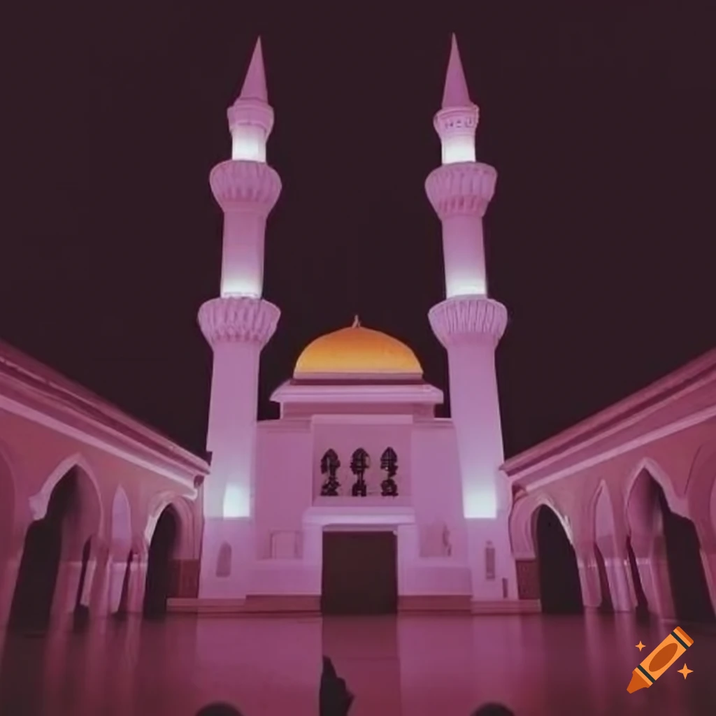 Koranic aesthetics with a mosque in dreamcore style