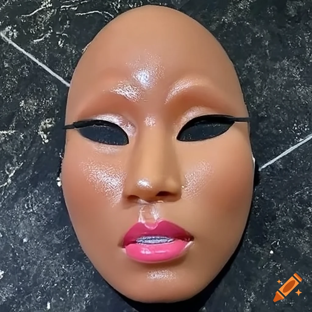 Wellcrafted silicone mask of nicki minaj's face on Craiyon
