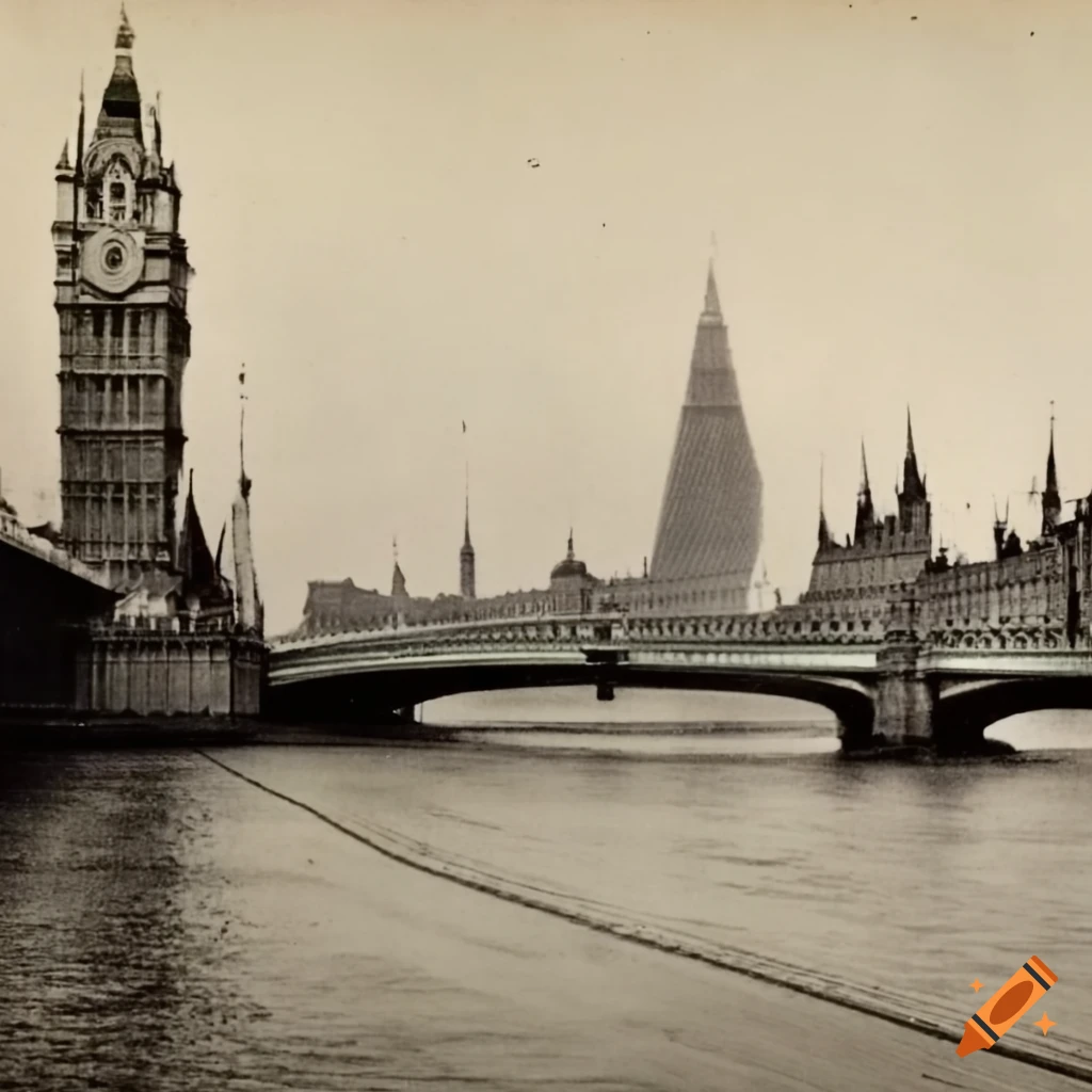 Vintage 1930s postcard of London Bridge