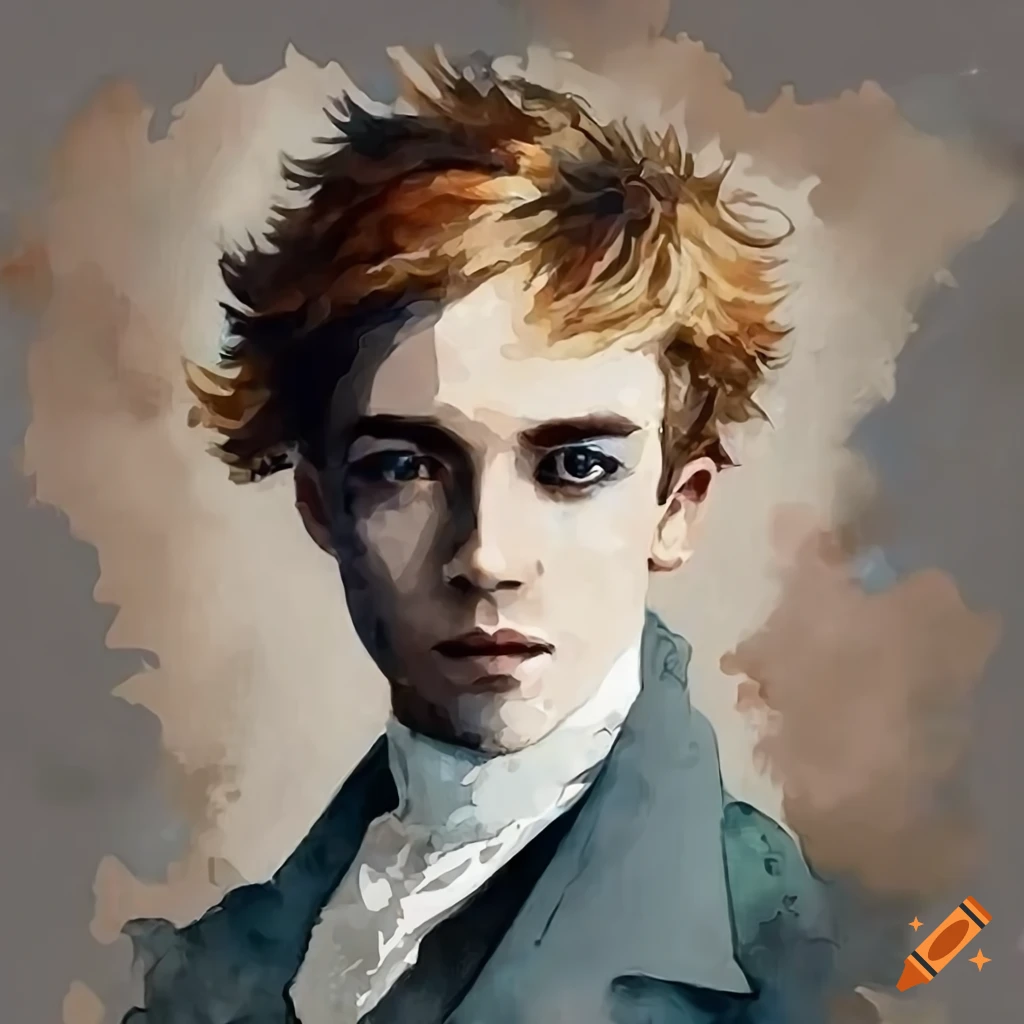 Charming young man in vintage fashion coat from the 1800s on Craiyon