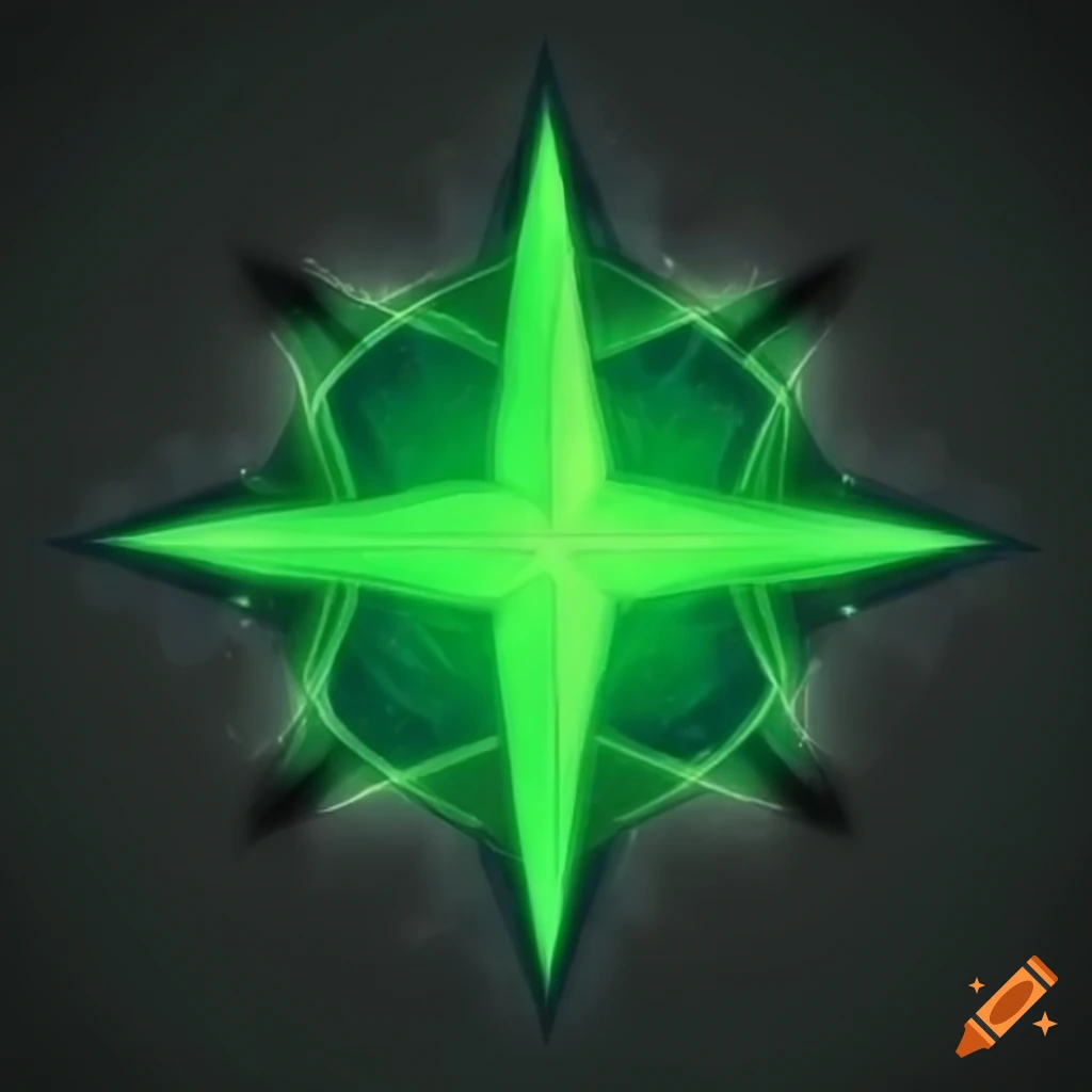 Three 4-pointed green stars on a black background in Yu-Gi-Oh style