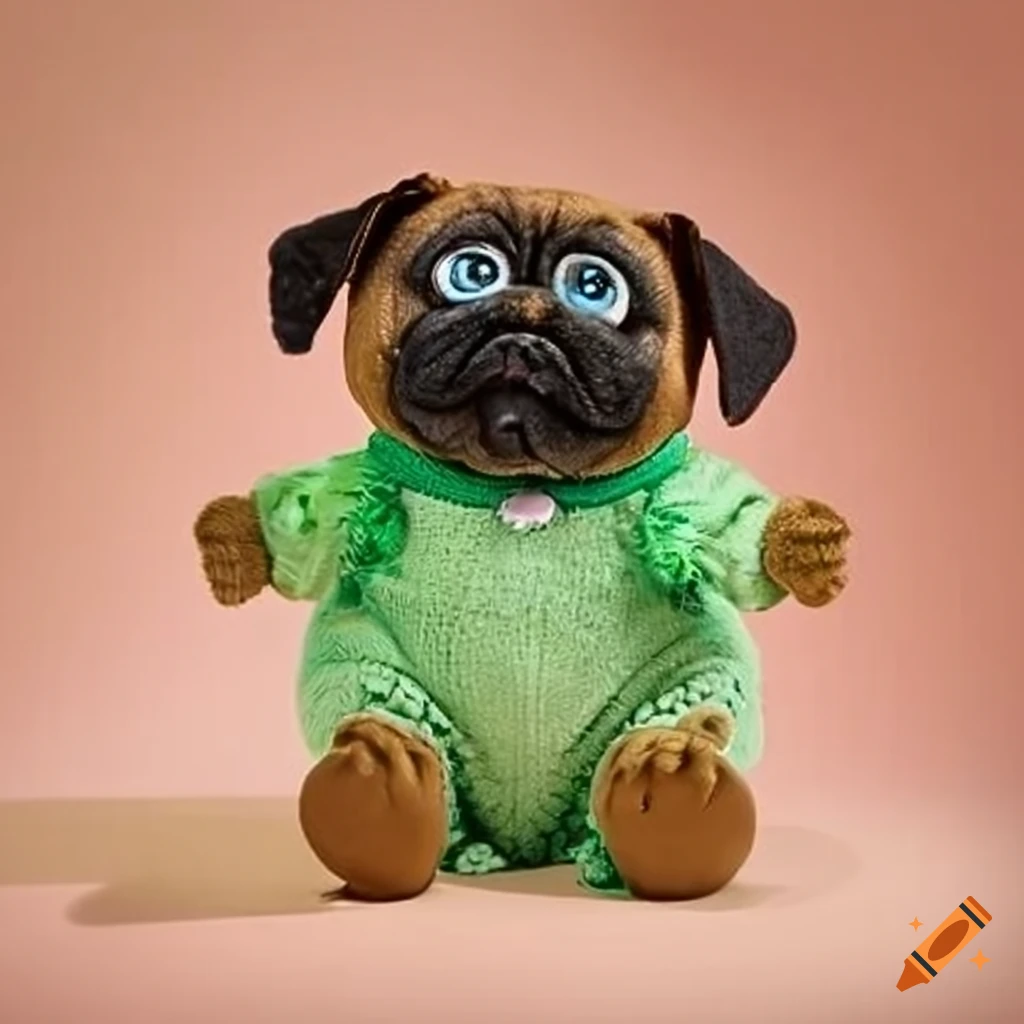 Cabbage patch doll pug dog on Craiyon