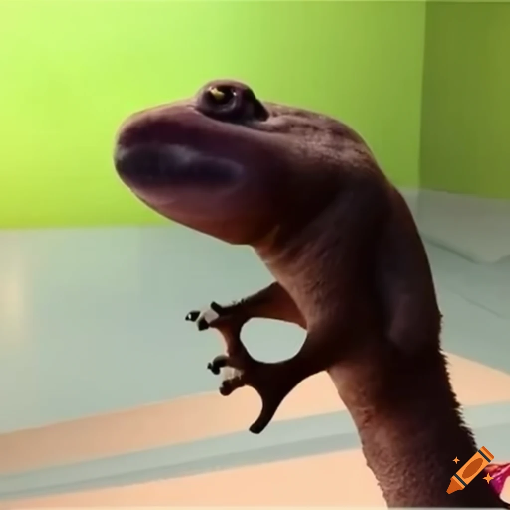 Creature with suction pads for climbing slopes and walls