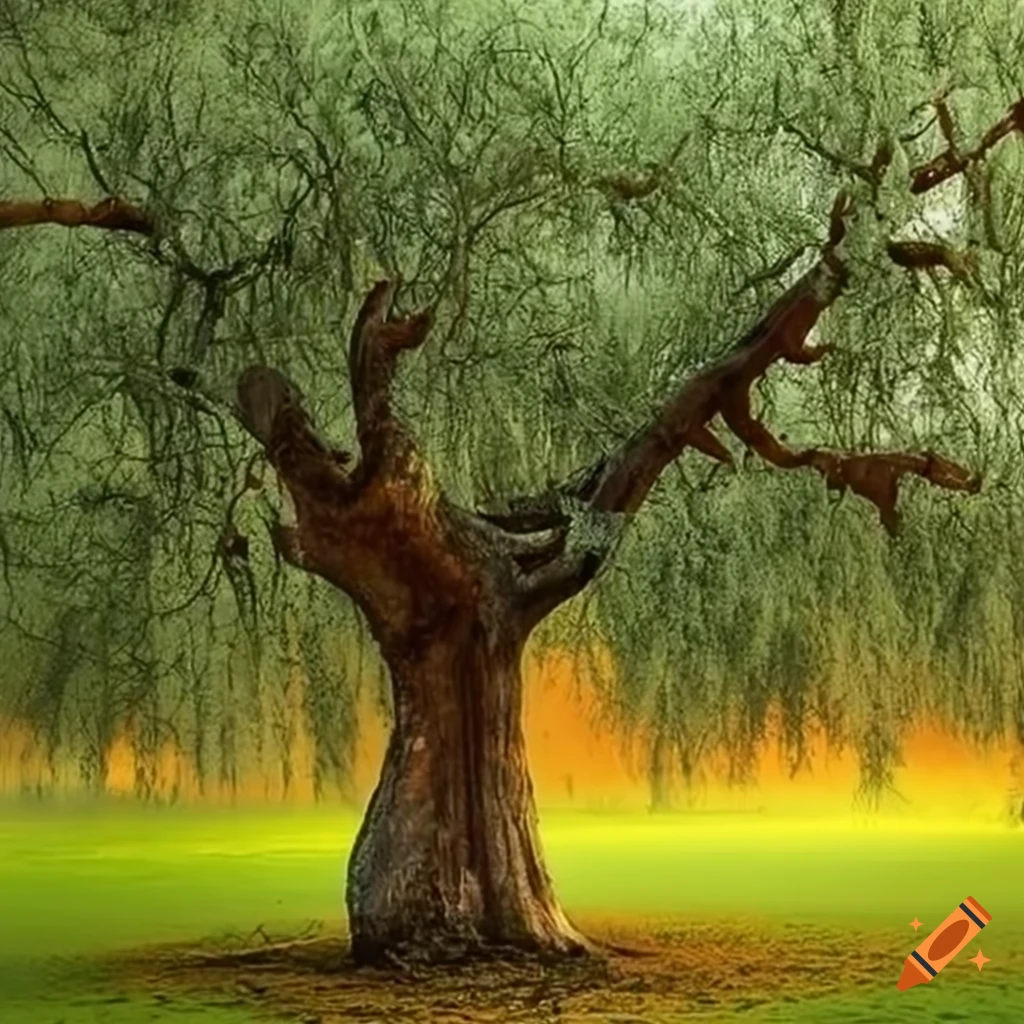Arboles de olivos que se hacen sauces llorones mientras te olvido on Craiyon