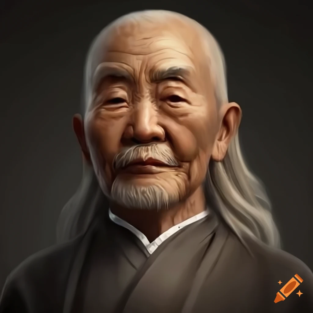 Portrait of a wise old Asian man