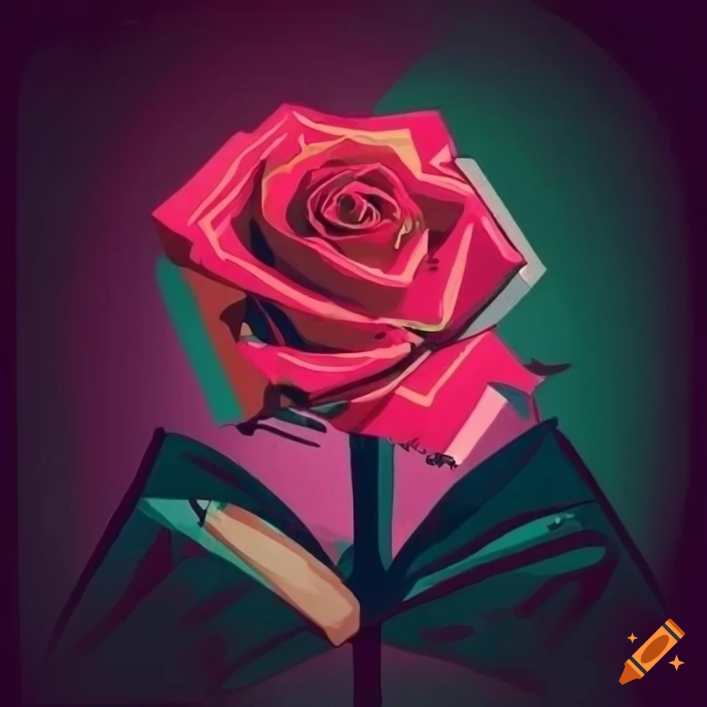 Rose punk retro art on Craiyon