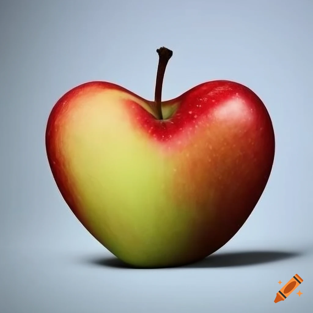 Heart shaped apple on Craiyon