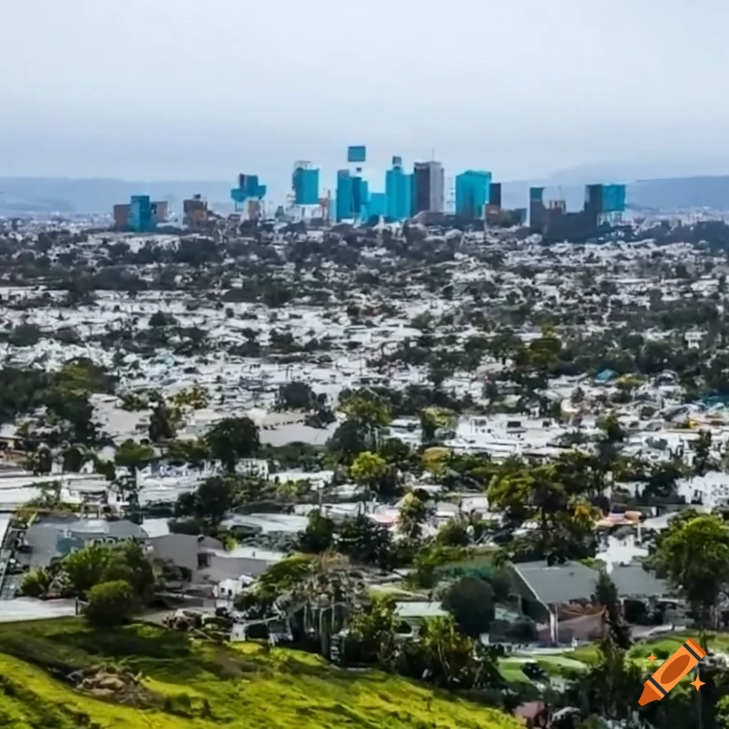 Quiet Hollywood neighborhood with houses on a cloudy day
