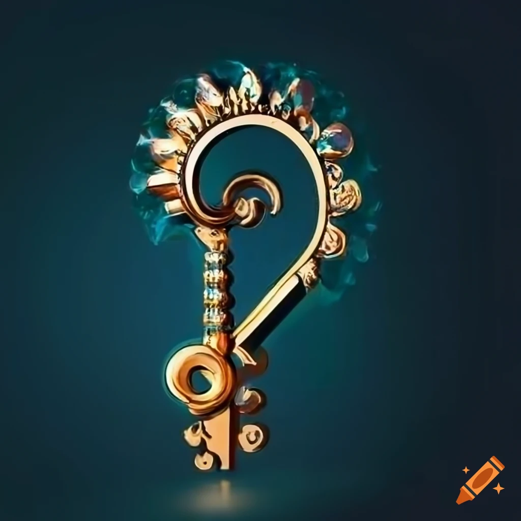 Logo with a luxuriously ornamented key and sophisticated typography for