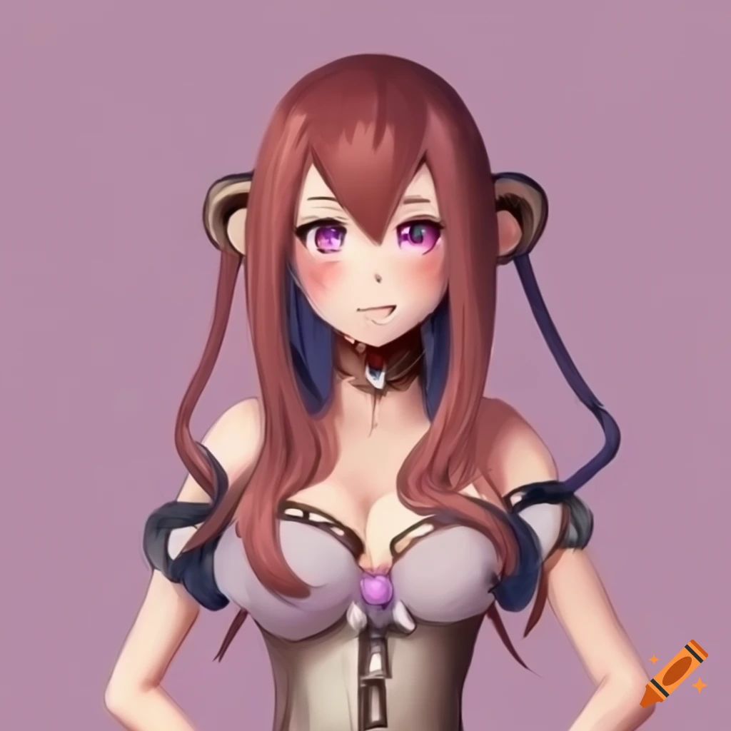 Monkey girl gamer with kemonomimi and tail
