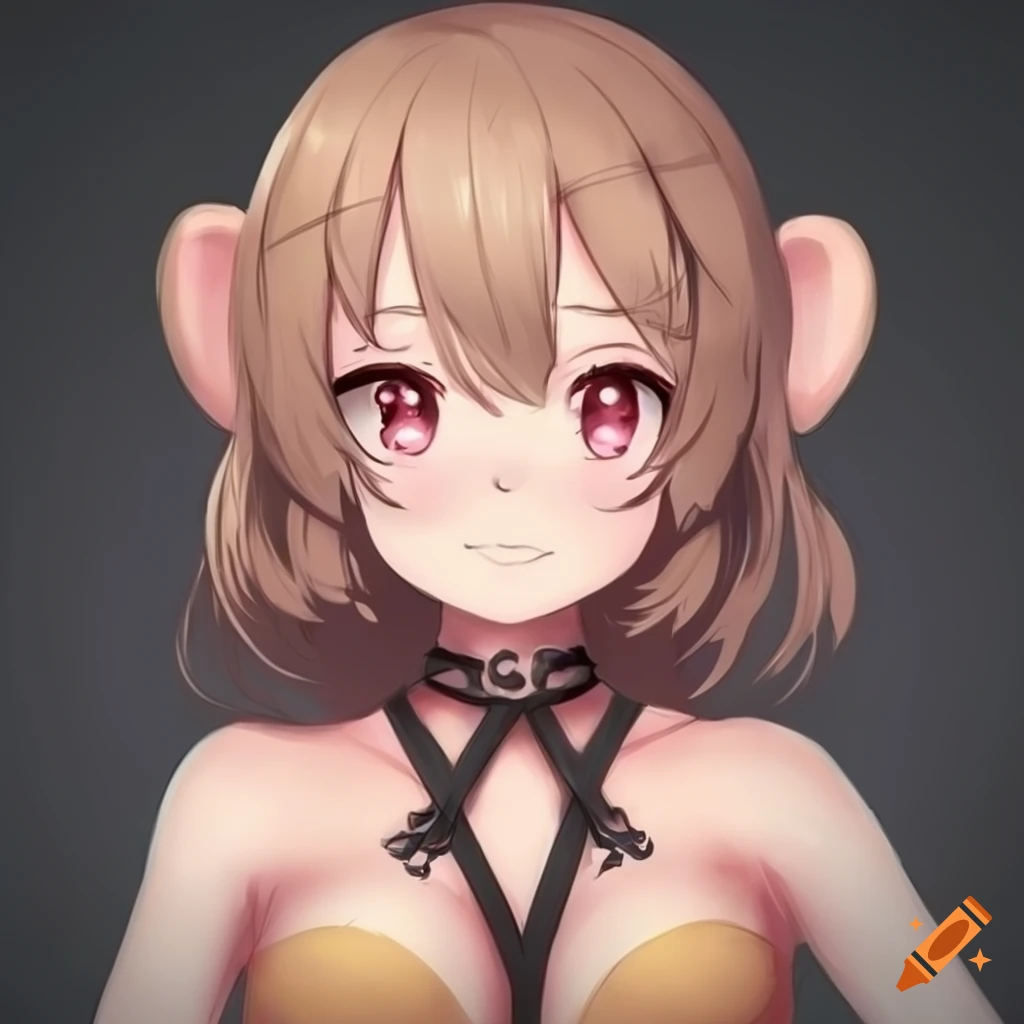 Happy female original character with monkey features