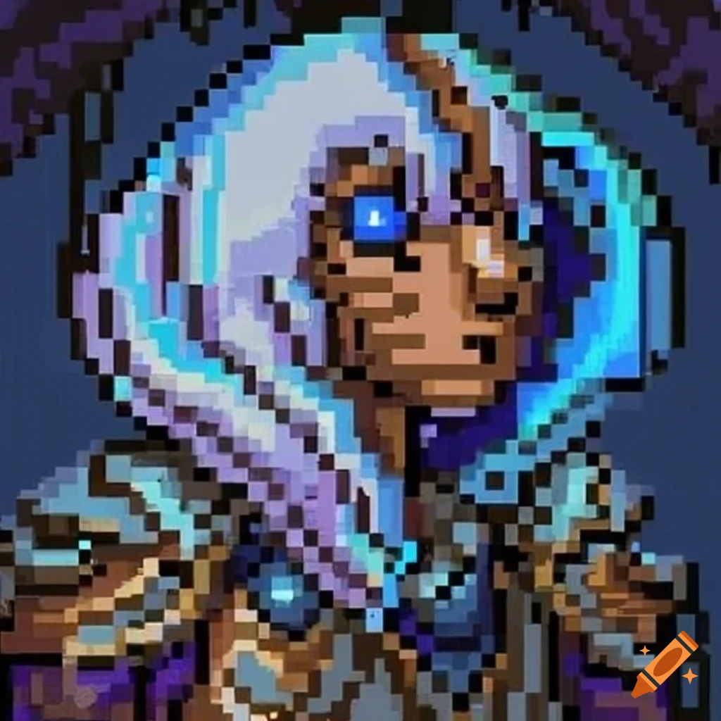 16 bit snes pixel art of andariel from diablo in a front-facing idle ...