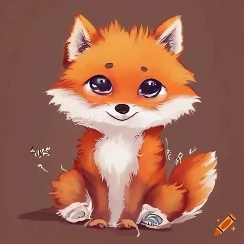 minimalistic cute fox eating a fish, sketch, pastel | Stable Diffusion