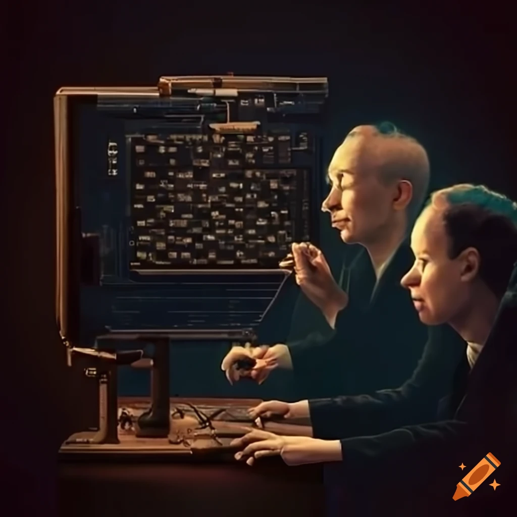 Morse code communication between two telegraph operators in a split ...