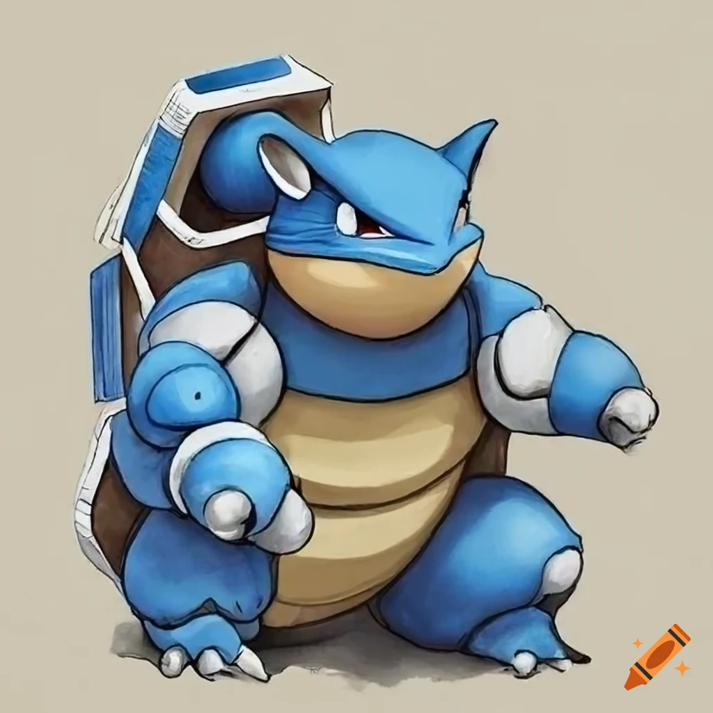 Chinese ink drawing of blastoise on Craiyon