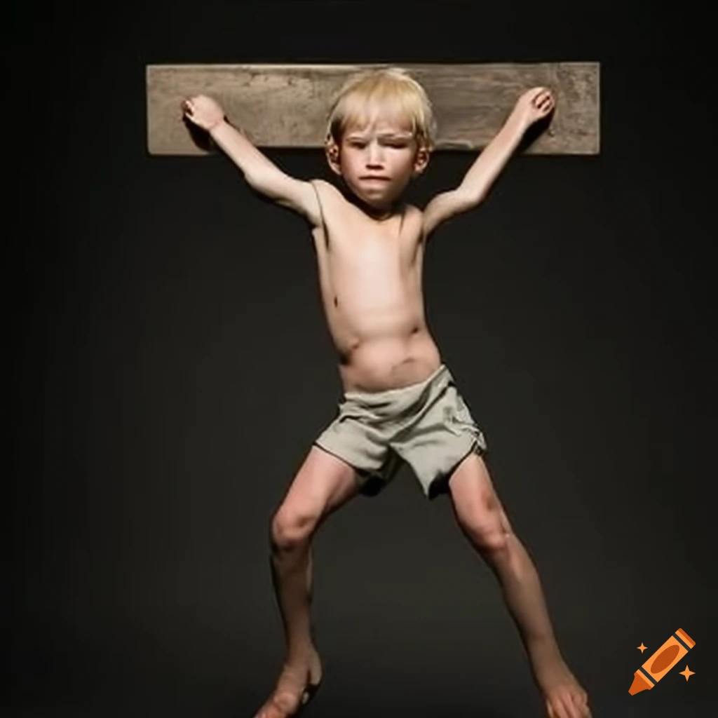 crucified cub scout blond boy beaten crucified