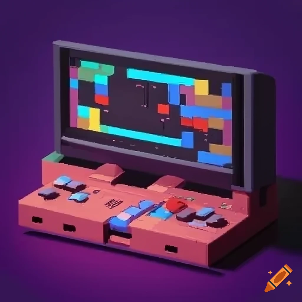 PICO-8 retro-inspired fantasy console with 16-color palette and pixelated resolution on large screen