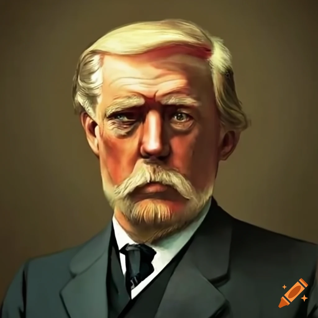 Satirical depiction of Don Trump as an American general in 1890