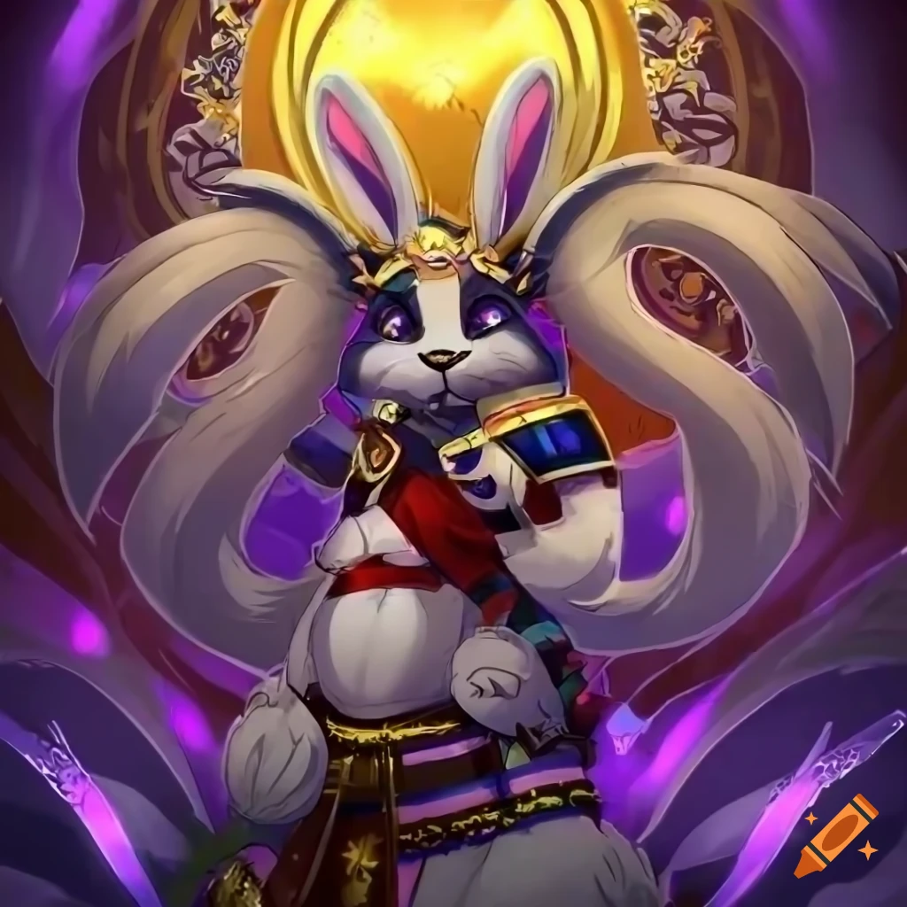 Fantastical anthro Rabbit Chinchilla Hybrid Shogun in Anime style on ...