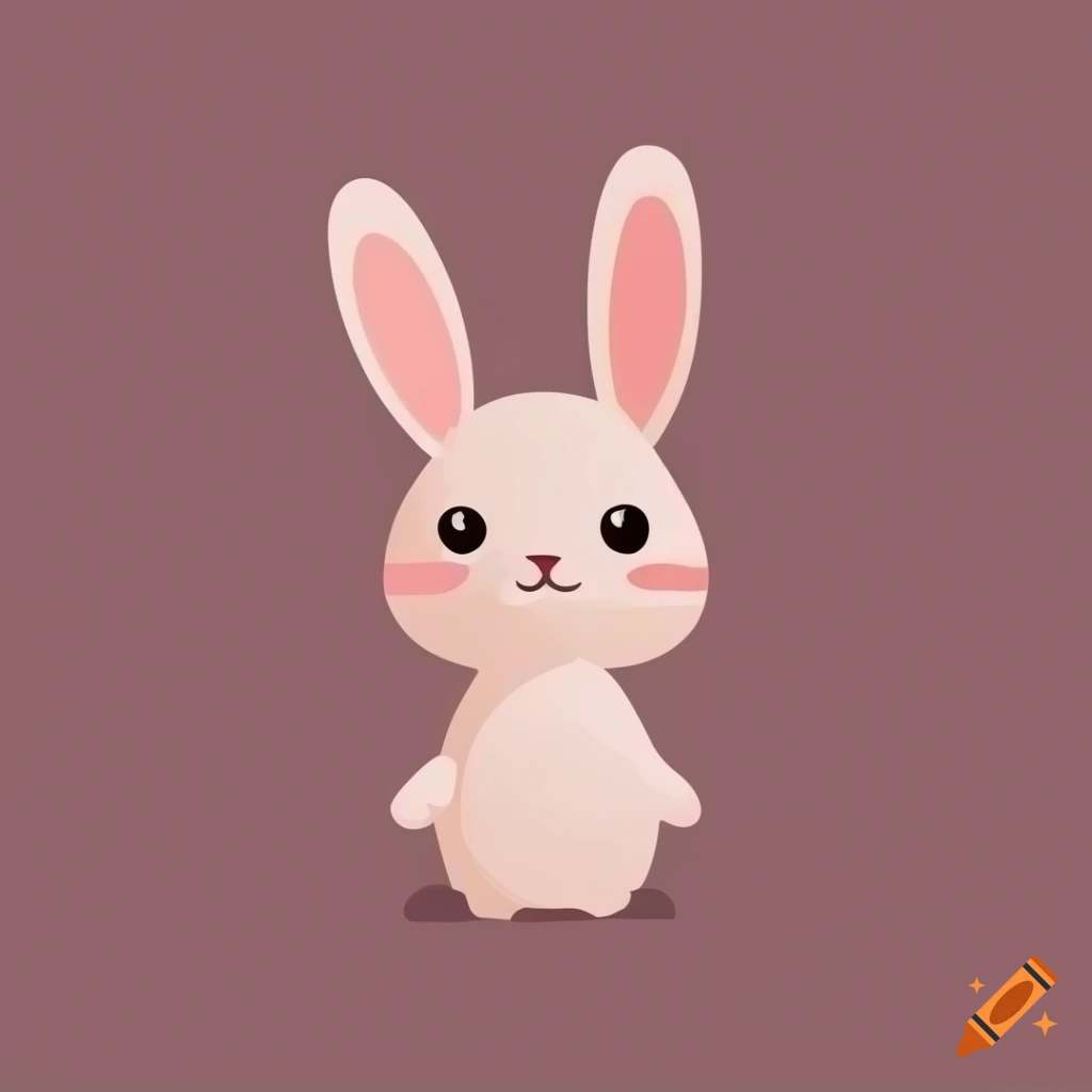 Cute bunny in simple vector shapes on Craiyon