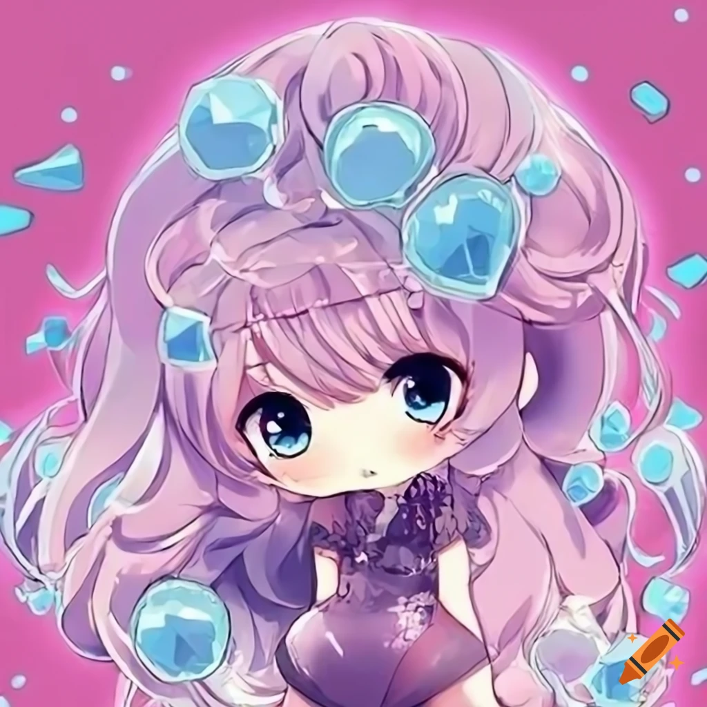 Anime chibi crystals in a cute style on Craiyon