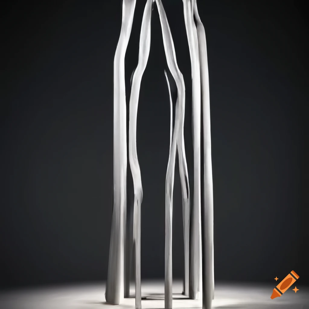 Realistic memorial with tall metal sculptures
