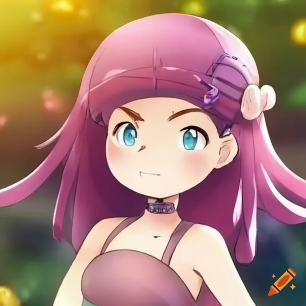 Waifu original character from Pokémon series in spring attire