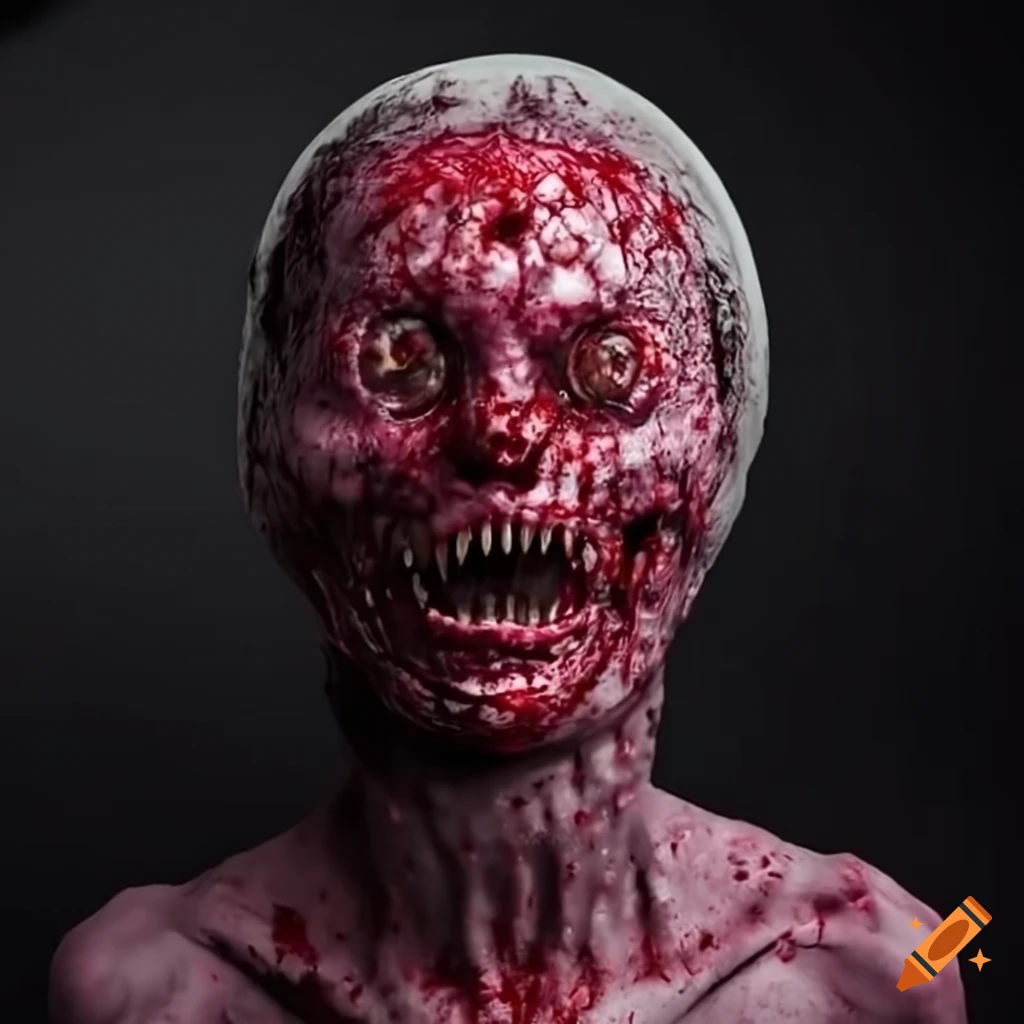 Sinister face berry pie with bloody details