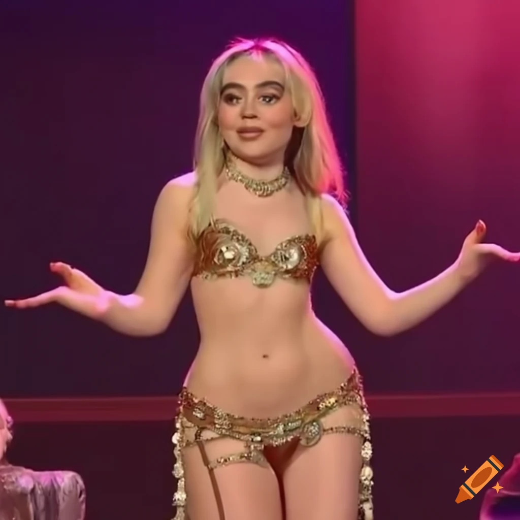 Sabrina Carpenter showcasing belly dancing skills