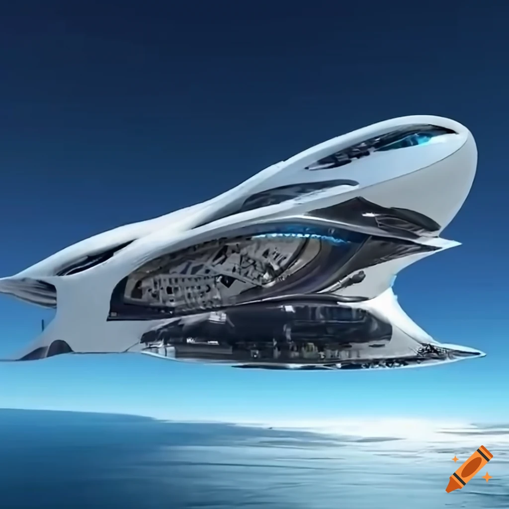 Vincent Callebaut inspired spaceship landing in Dubai in hyper realistic 4k detail