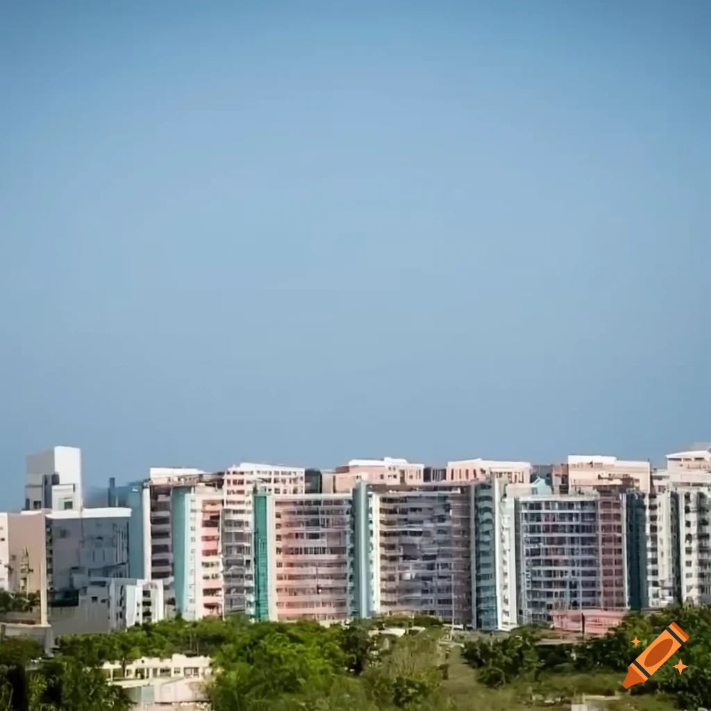 Impressive skyline of Virgilio Davila Housing Project in Bayamón, Puerto Rico on a sunny day