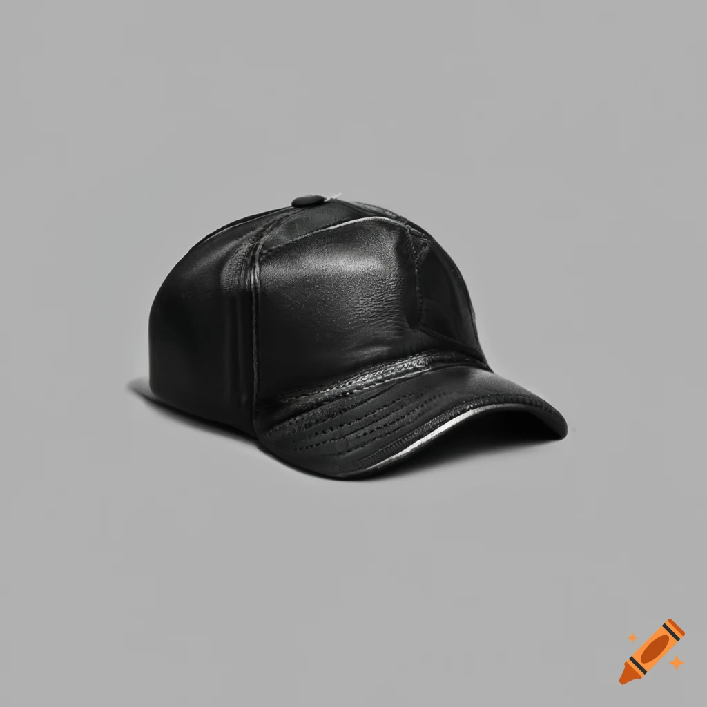 Avant-garde Nappa Leather Black Baseball Cap