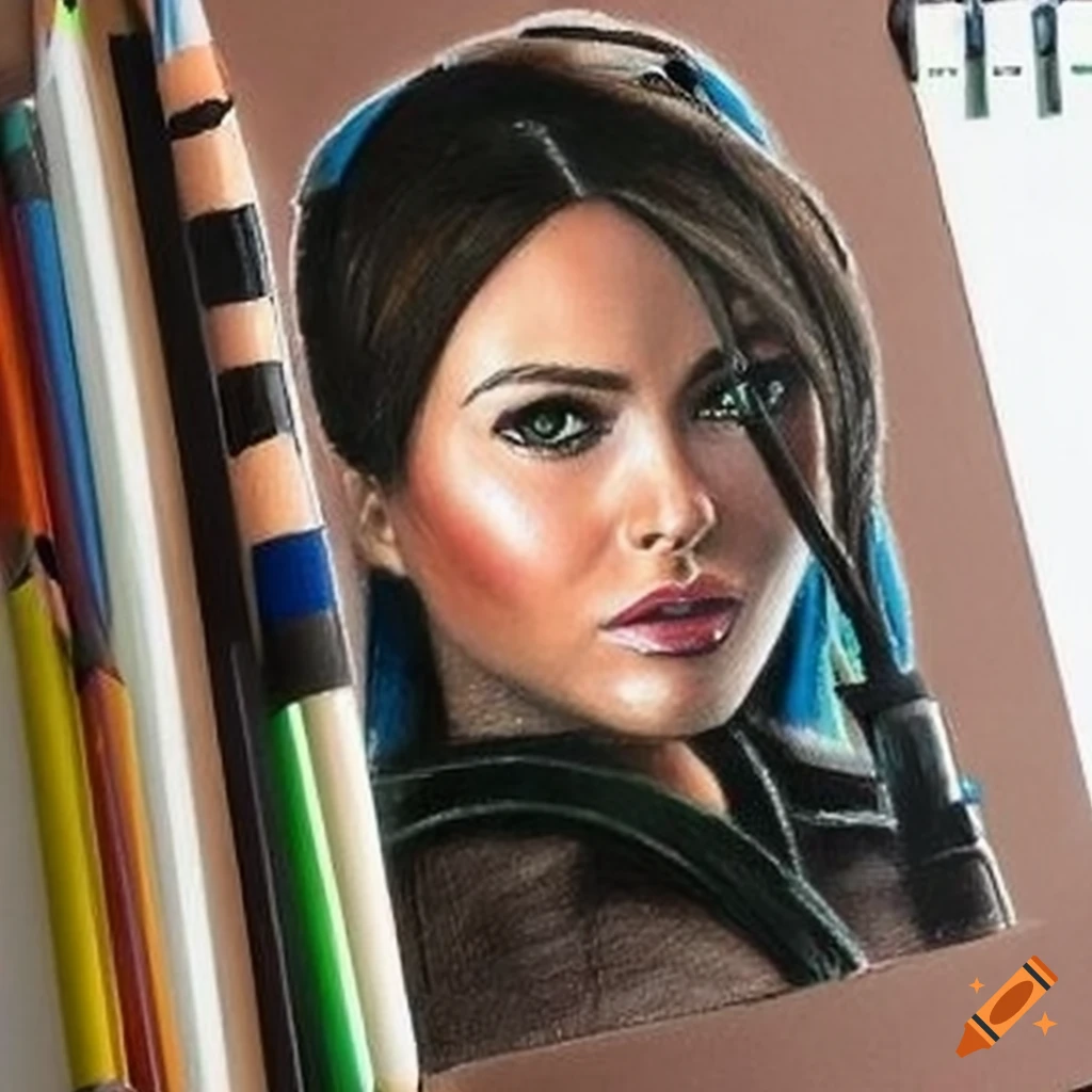 Colorful drawing of lara croft on Craiyon