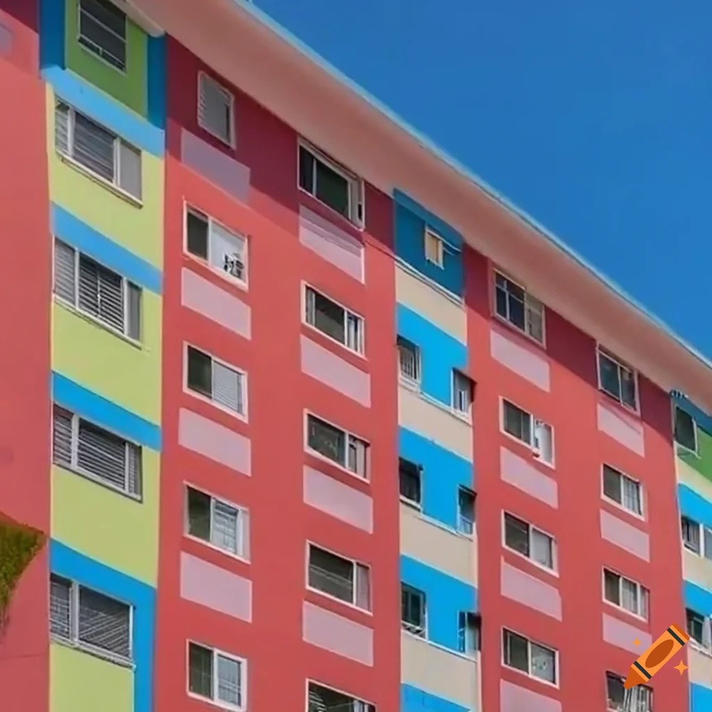 Colorful Apartment Buildings in Bayamón, Puerto Rico on a sunny day