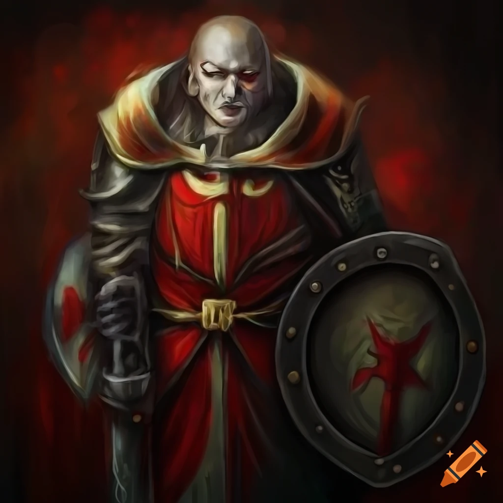 Templar Dc Cartoon illustration of a gothic futuristic imperial templar with a ...