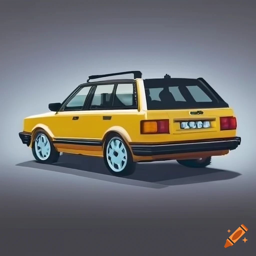 yellow-audi-80-b4-avant-in-8-bit-style-on-craiyon
