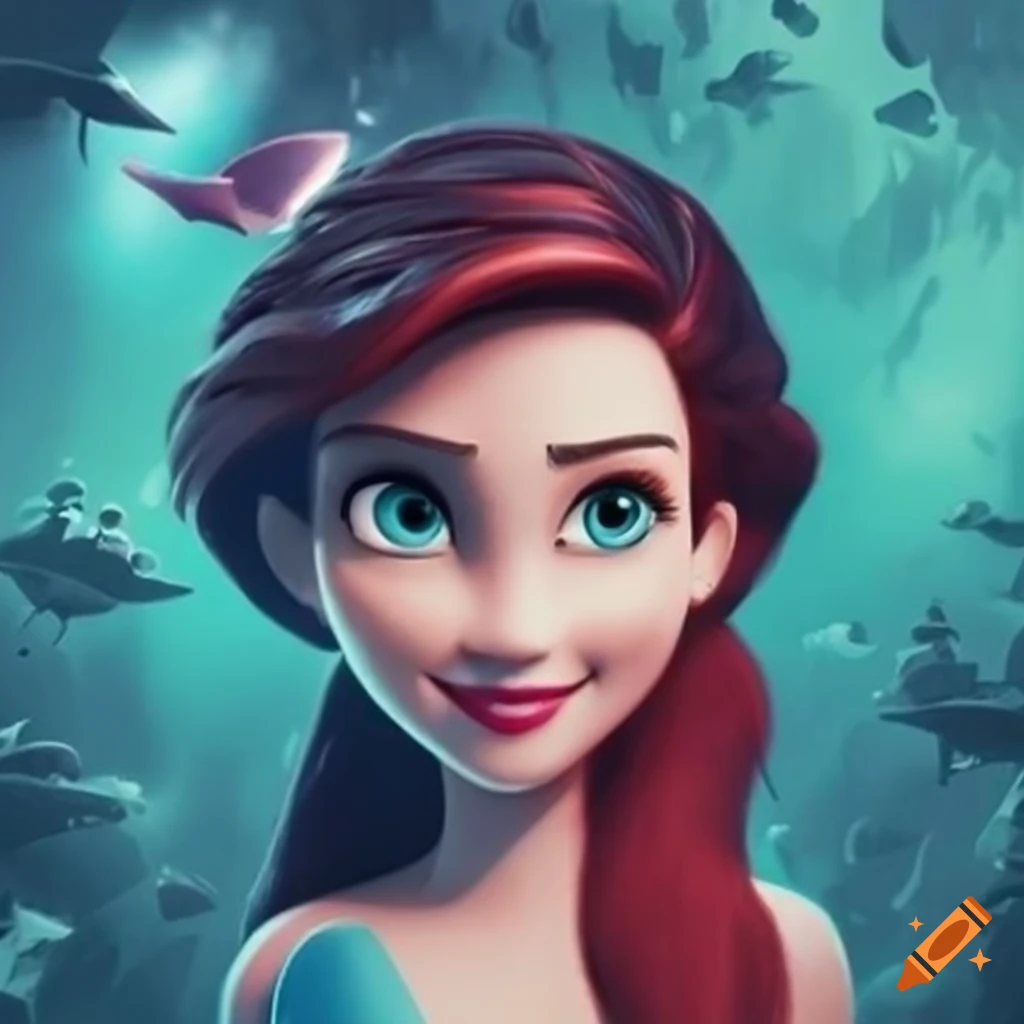 Movie poster for World War Two movie featuring Ariel in Disney Pixar style