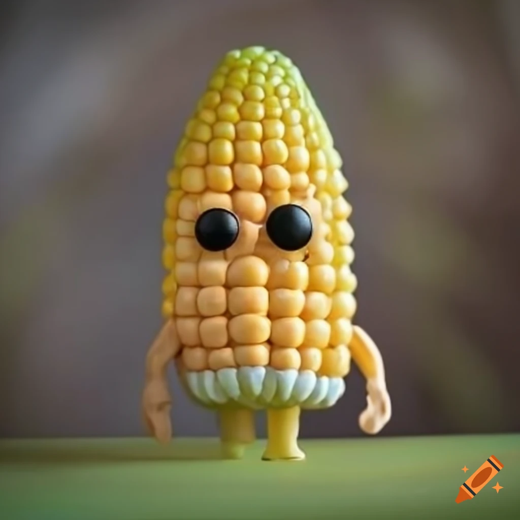 Funko Pop figurine of corn on natural background with diffused lighting