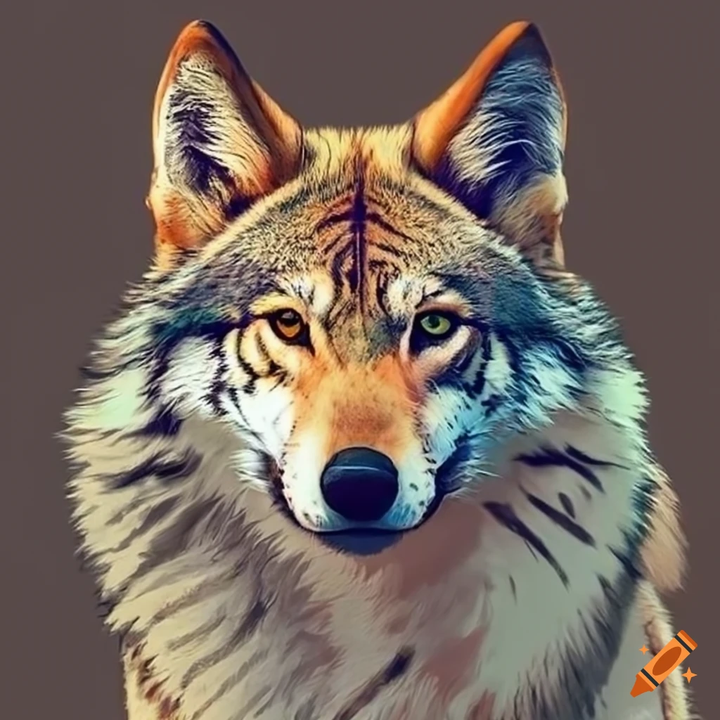 Wolf with tiger markings