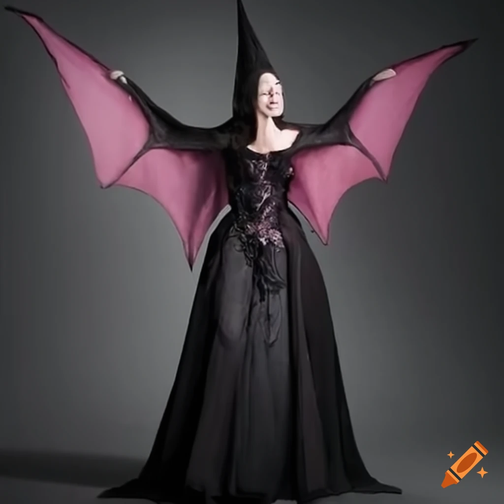 Witch with bat wings