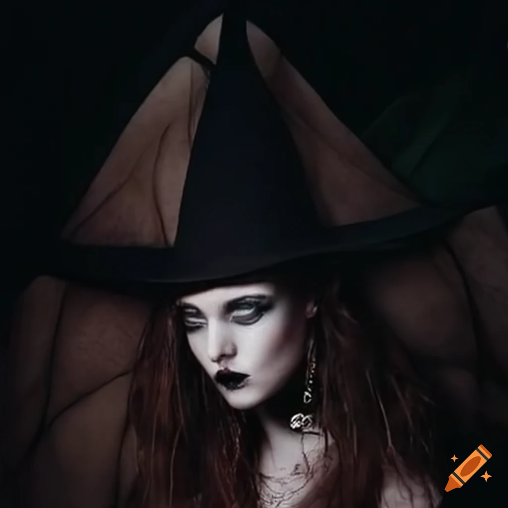 Witch with bat wings