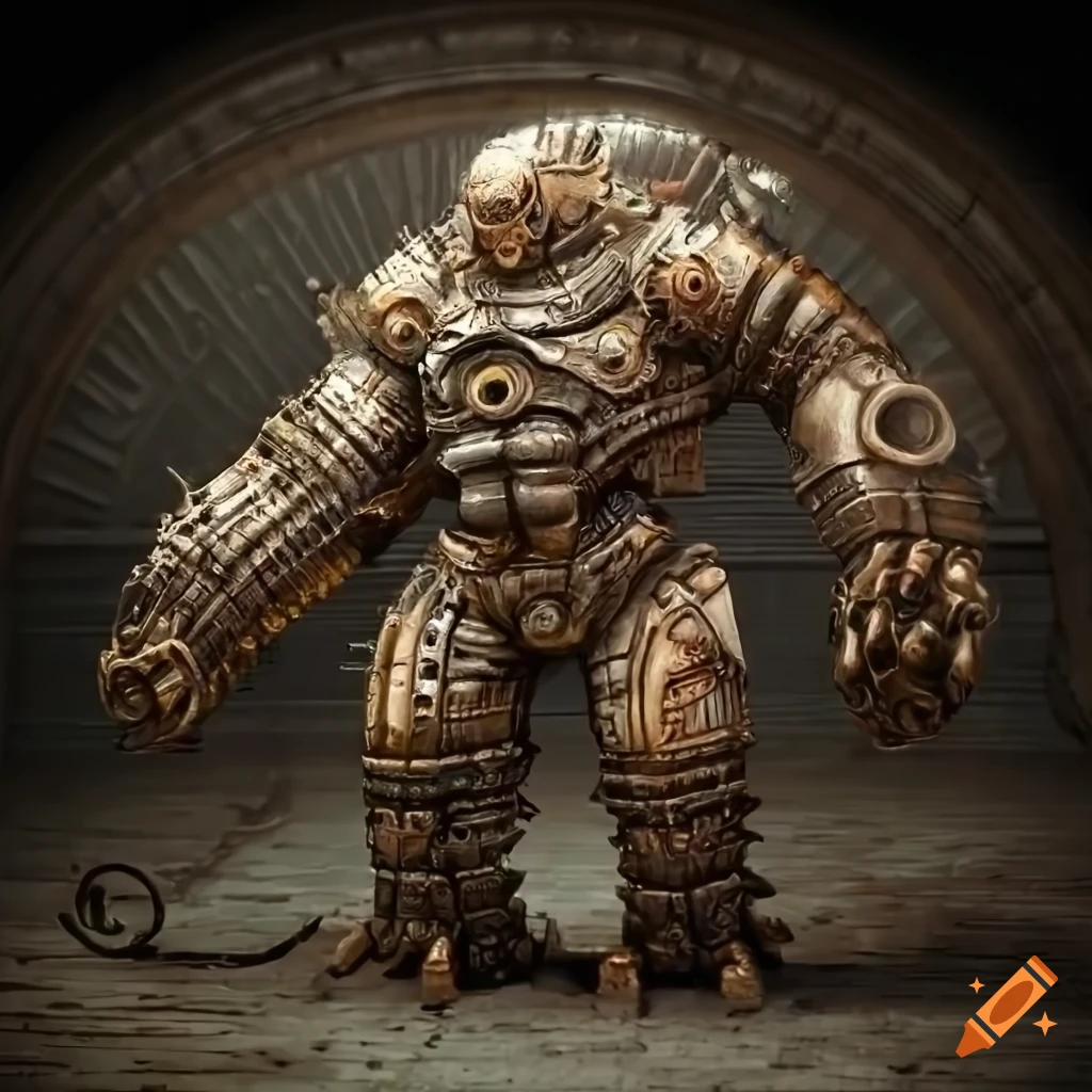Steampunk Golem made of high-end motherboards in the biomechanical ...