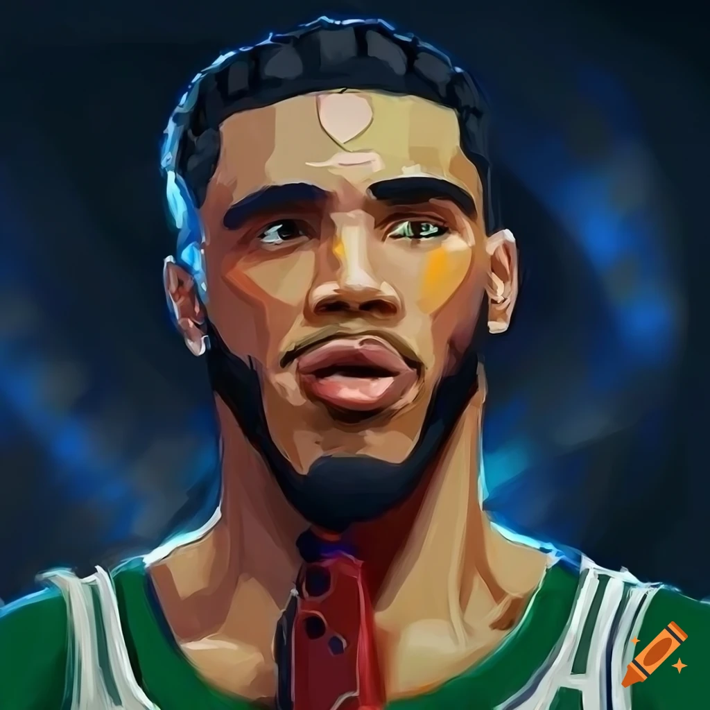 Jayson Tatum depicted as Guerrilla Heroica, a detailed cyborg with a large club
